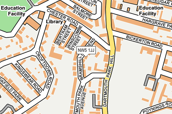 NW5 1JJ map - OS OpenMap – Local (Ordnance Survey)
