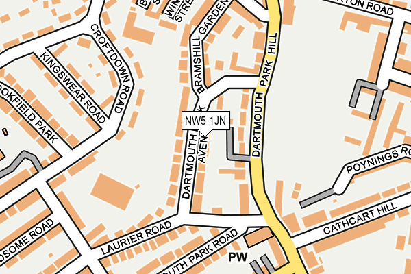 NW5 1JN map - OS OpenMap – Local (Ordnance Survey)