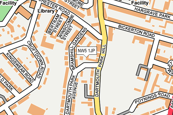NW5 1JP map - OS OpenMap – Local (Ordnance Survey)