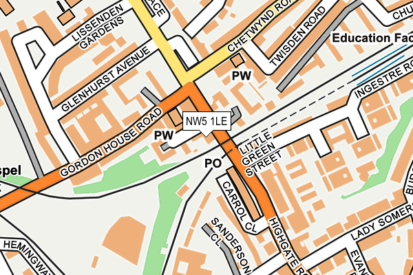 NW5 1LE map - OS OpenMap – Local (Ordnance Survey)