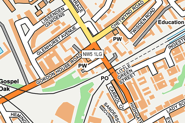 NW5 1LG map - OS OpenMap – Local (Ordnance Survey)