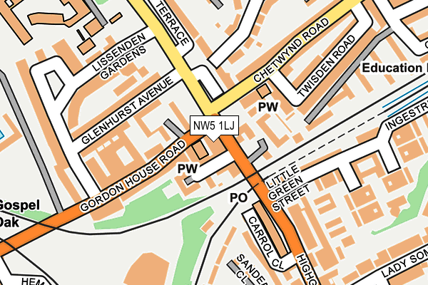 NW5 1LJ map - OS OpenMap – Local (Ordnance Survey)