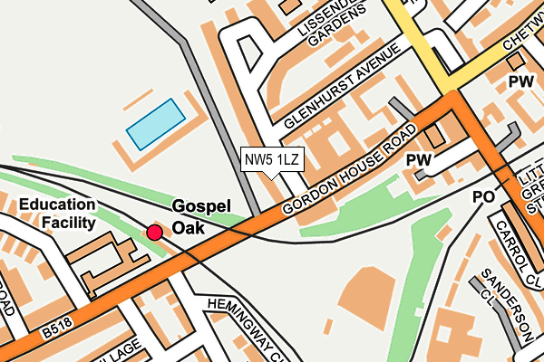 NW5 1LZ map - OS OpenMap – Local (Ordnance Survey)