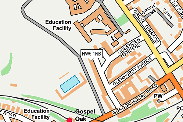 NW5 1NB map - OS OpenMap – Local (Ordnance Survey)