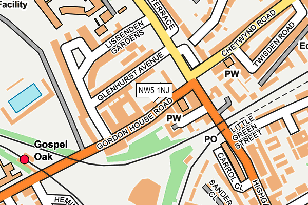 NW5 1NJ map - OS OpenMap – Local (Ordnance Survey)
