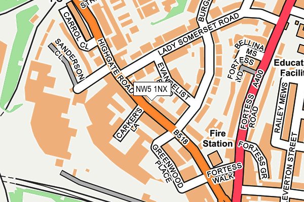 NW5 1NX map - OS OpenMap – Local (Ordnance Survey)