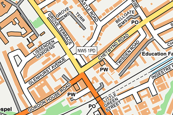 NW5 1PD map - OS OpenMap – Local (Ordnance Survey)