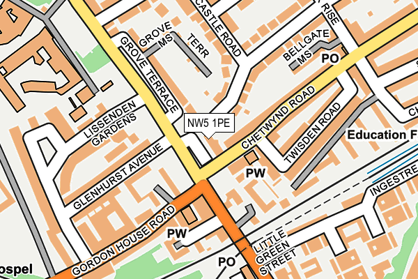 NW5 1PE map - OS OpenMap – Local (Ordnance Survey)
