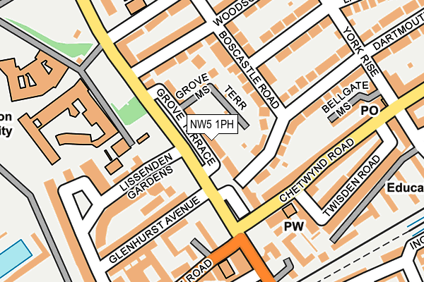NW5 1PH map - OS OpenMap – Local (Ordnance Survey)