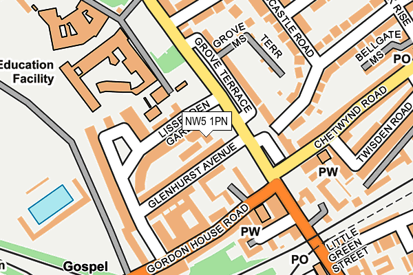NW5 1PN map - OS OpenMap – Local (Ordnance Survey)