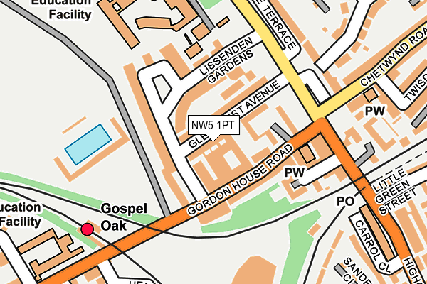 NW5 1PT map - OS OpenMap – Local (Ordnance Survey)