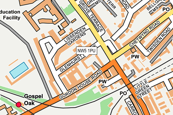 NW5 1PU map - OS OpenMap – Local (Ordnance Survey)