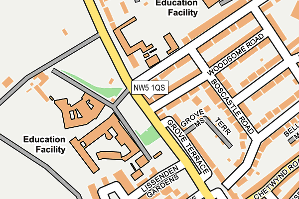 NW5 1QS map - OS OpenMap – Local (Ordnance Survey)