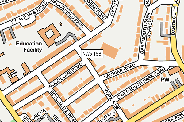 NW5 1SB map - OS OpenMap – Local (Ordnance Survey)