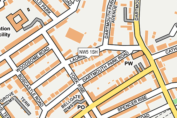 NW5 1SH map - OS OpenMap – Local (Ordnance Survey)