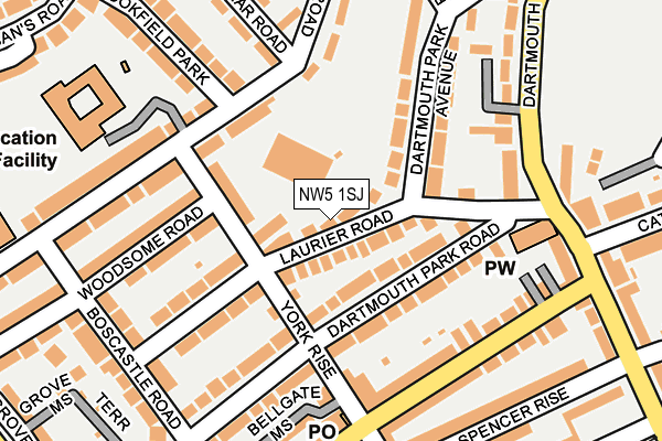 NW5 1SJ map - OS OpenMap – Local (Ordnance Survey)
