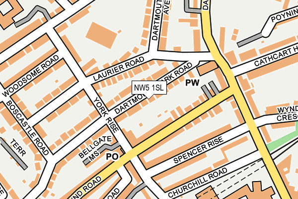 NW5 1SL map - OS OpenMap – Local (Ordnance Survey)