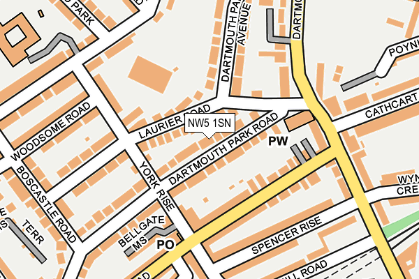 NW5 1SN map - OS OpenMap – Local (Ordnance Survey)