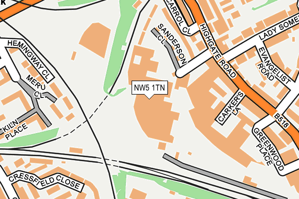 NW5 1TN map - OS OpenMap – Local (Ordnance Survey)