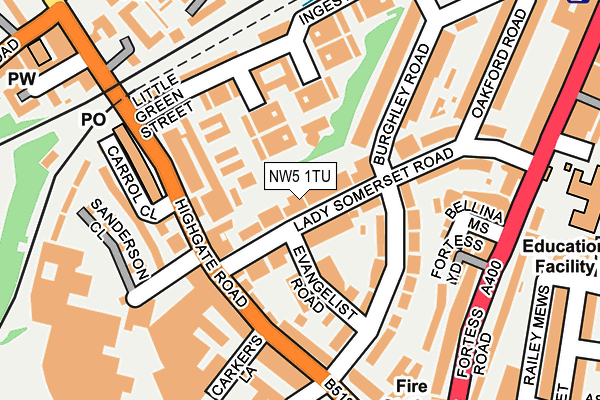 NW5 1TU map - OS OpenMap – Local (Ordnance Survey)