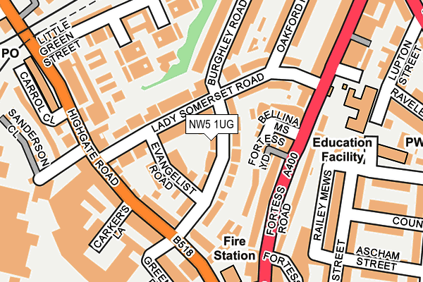 NW5 1UG map - OS OpenMap – Local (Ordnance Survey)