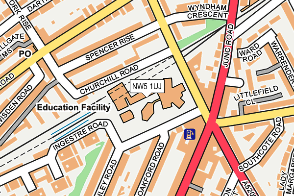 NW5 1UJ map - OS OpenMap – Local (Ordnance Survey)