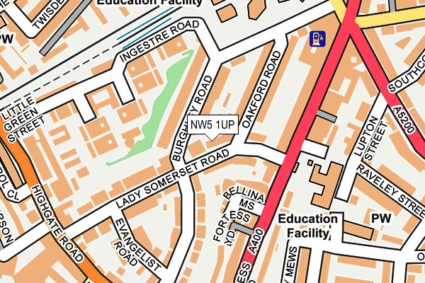 NW5 1UP map - OS OpenMap – Local (Ordnance Survey)