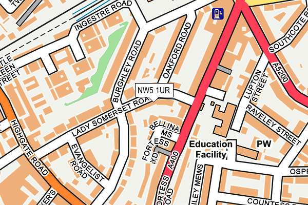 NW5 1UR map - OS OpenMap – Local (Ordnance Survey)