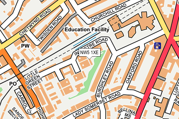 NW5 1XE map - OS OpenMap – Local (Ordnance Survey)