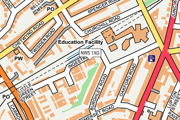 NW5 1XG map - OS OpenMap – Local (Ordnance Survey)