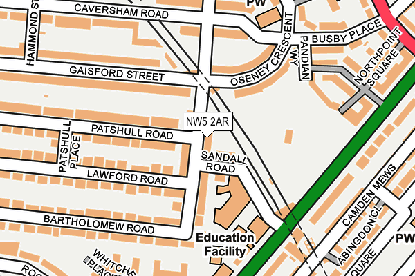 NW5 2AR map - OS OpenMap – Local (Ordnance Survey)