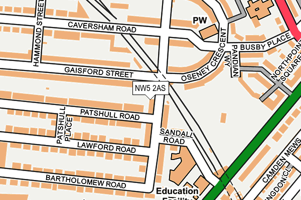 NW5 2AS map - OS OpenMap – Local (Ordnance Survey)