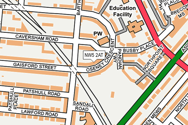 NW5 2AT map - OS OpenMap – Local (Ordnance Survey)