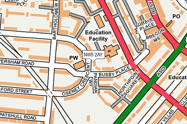 NW5 2AY map - OS OpenMap – Local (Ordnance Survey)
