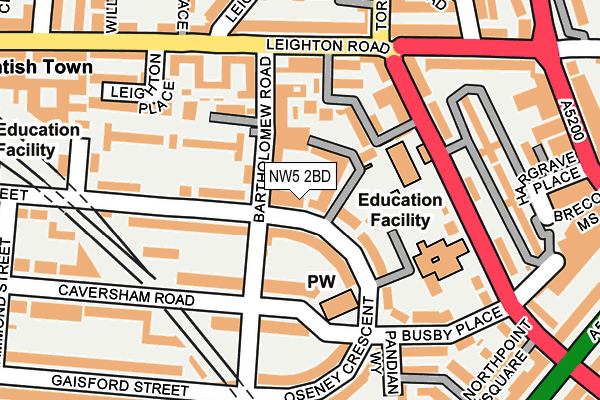 NW5 2BD map - OS OpenMap – Local (Ordnance Survey)