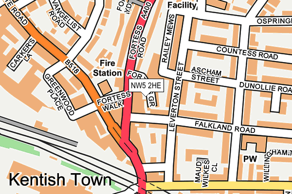 NW5 2HE map - OS OpenMap – Local (Ordnance Survey)