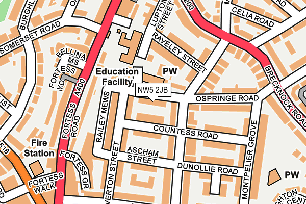 NW5 2JB map - OS OpenMap – Local (Ordnance Survey)
