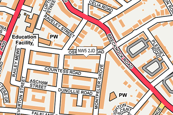 NW5 2JD map - OS OpenMap – Local (Ordnance Survey)