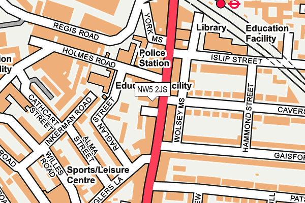NW5 2JS map - OS OpenMap – Local (Ordnance Survey)