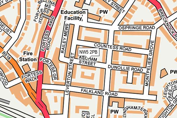 NW5 2PB map - OS OpenMap – Local (Ordnance Survey)