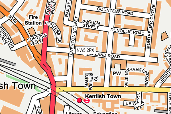 NW5 2PX map - OS OpenMap – Local (Ordnance Survey)