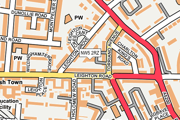 NW5 2RZ map - OS OpenMap – Local (Ordnance Survey)