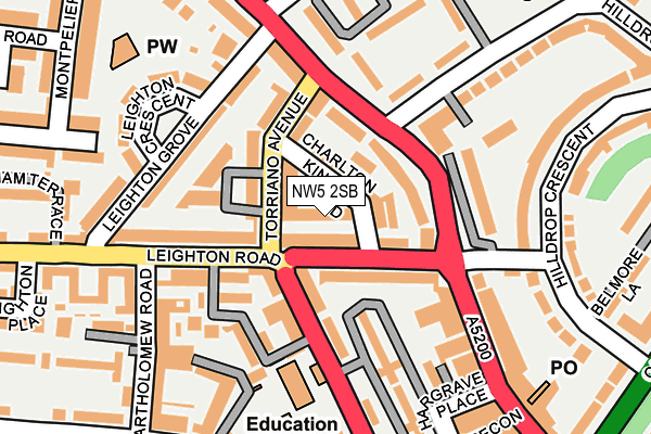 NW5 2SB map - OS OpenMap – Local (Ordnance Survey)