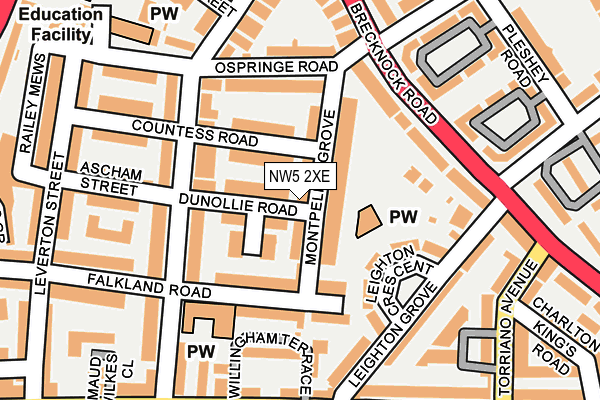 NW5 2XE map - OS OpenMap – Local (Ordnance Survey)