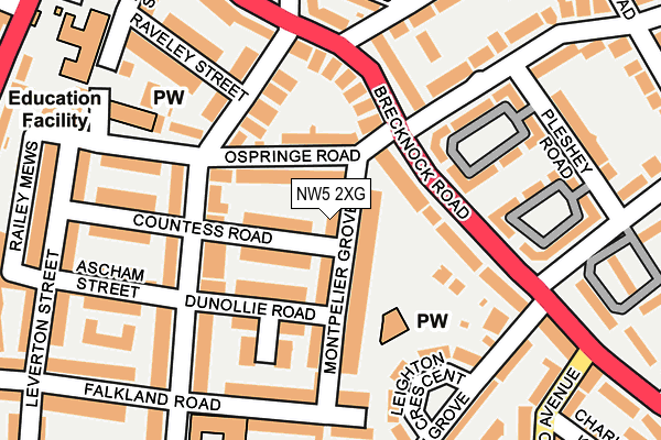 NW5 2XG map - OS OpenMap – Local (Ordnance Survey)