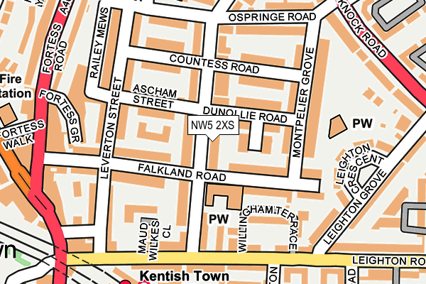 NW5 2XS map - OS OpenMap – Local (Ordnance Survey)