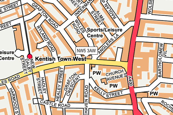 NW5 3AW map - OS OpenMap – Local (Ordnance Survey)