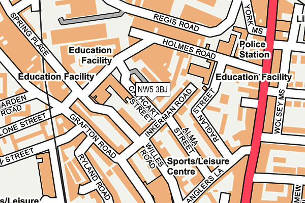 NW5 3BJ map - OS OpenMap – Local (Ordnance Survey)