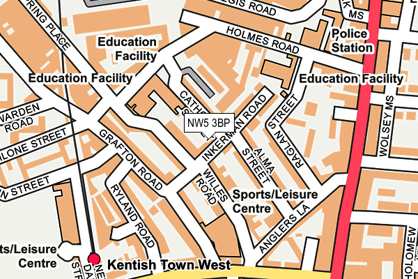 NW5 3BP map - OS OpenMap – Local (Ordnance Survey)