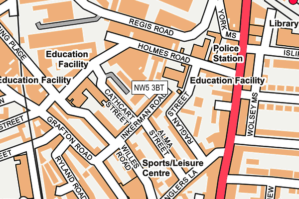 NW5 3BT map - OS OpenMap – Local (Ordnance Survey)